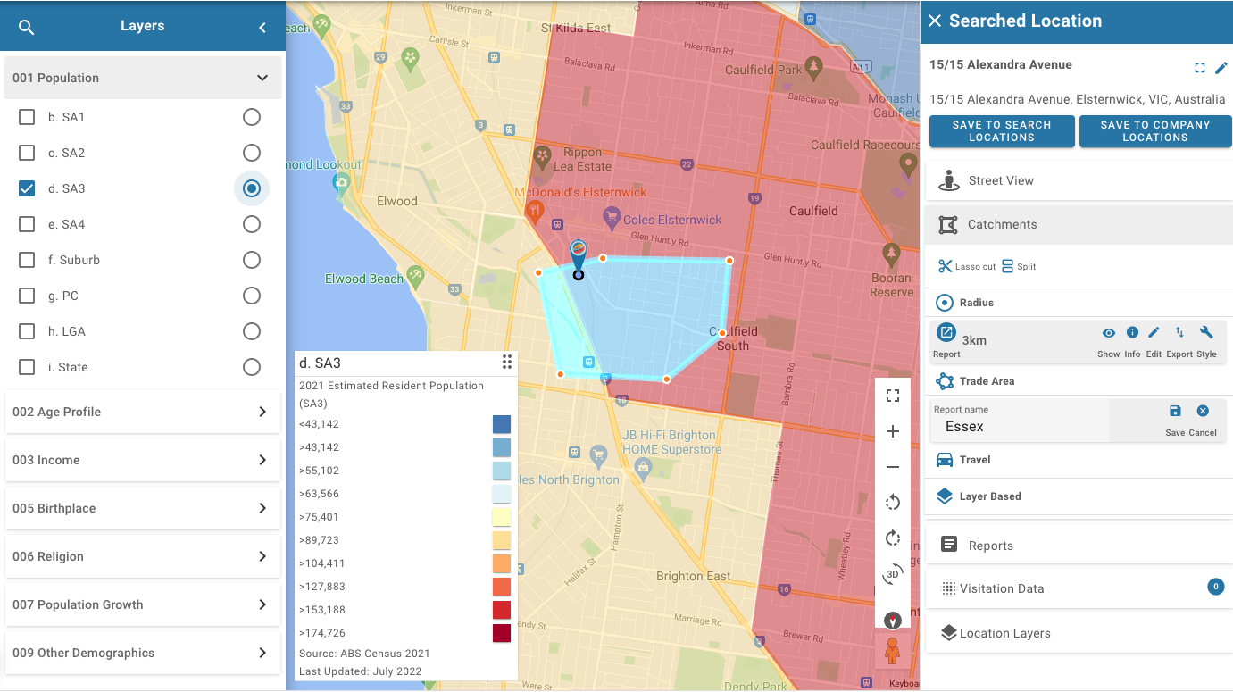 In platform visual of GIS solution