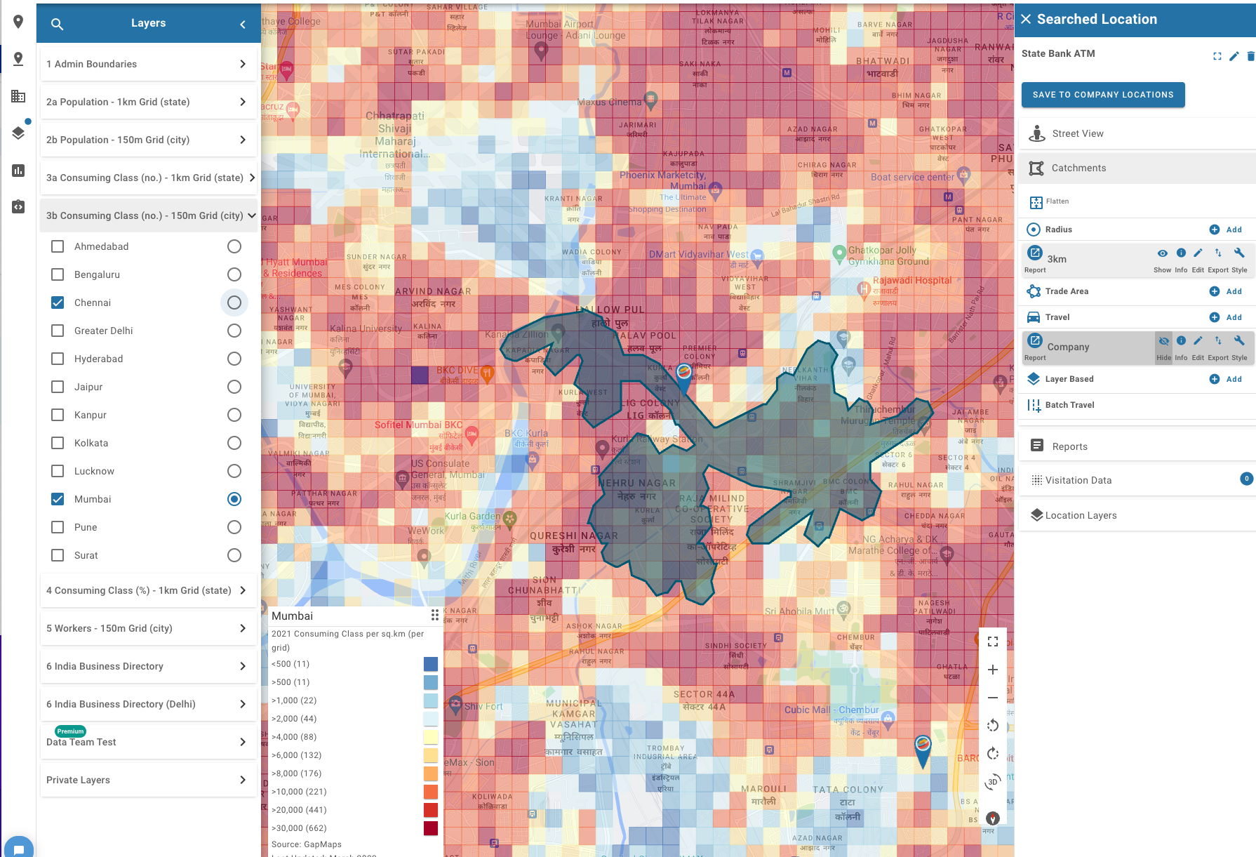 In platform visual of GIS solution